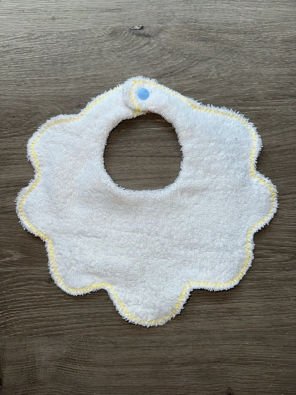 Cute Blue Check Floral-Edge Baby Bib - Kids Accessories